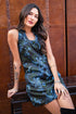 Nina Dress - Teal Motif